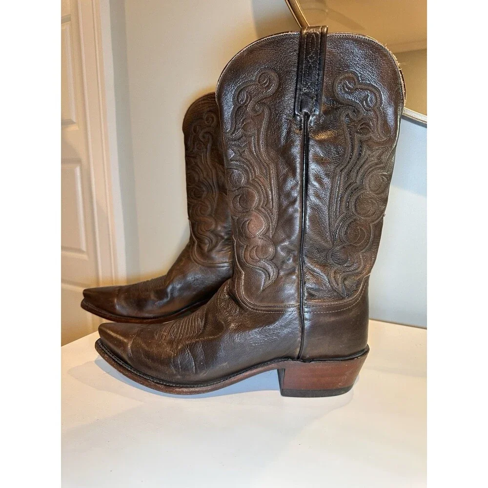 1883 Lucchese Mens Western Leather Boots Size 11D Rich Brown N1615 USA